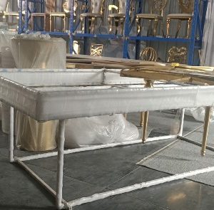 WENDING silver rectangular wedding dessert display table modern cake candy station