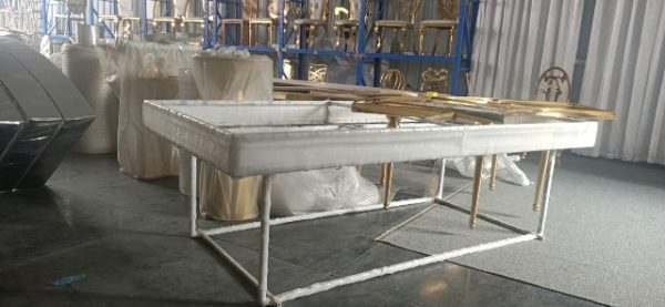 WENDING silver rectangular wedding dessert display table modern cake candy station