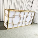 WENDING gold nested square frame wedding reception desk modern luxury sign-in bar counter fretwork pattern