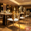 Gold butterfly wing backrest chair hotel restaurant 45 degree mirror wings art statement