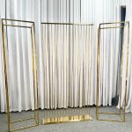 WENDING gold 3-piece vertical stripe screen backdrop set minimalist wedding partition