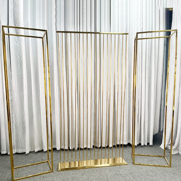 WENDING gold 3-piece vertical stripe screen backdrop set minimalist wedding partition