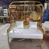 WENDING powder pink velvet box armchair rose gold base luxury hotel single chair
