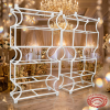 White decorative pillar display stand at luxury chateau ballroom crystal chandeliers ivory