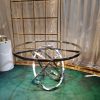 WENDING silver abstract Möbius ring sculptural round table art object cake signing desk
