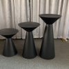 WENDING matte black hourglass display stand set 3-piece double-cone wedding pedestal
