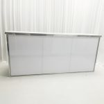 WENDING silver white modular wedding reception desk clean minimal sign-in counter white acrylic mirror frame