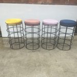 WENDING gold upholstered hotel bar stool banquet chair ivory cream PU leather