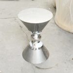 WENDING silver hourglass side table white marble top sphere node hotel accent table