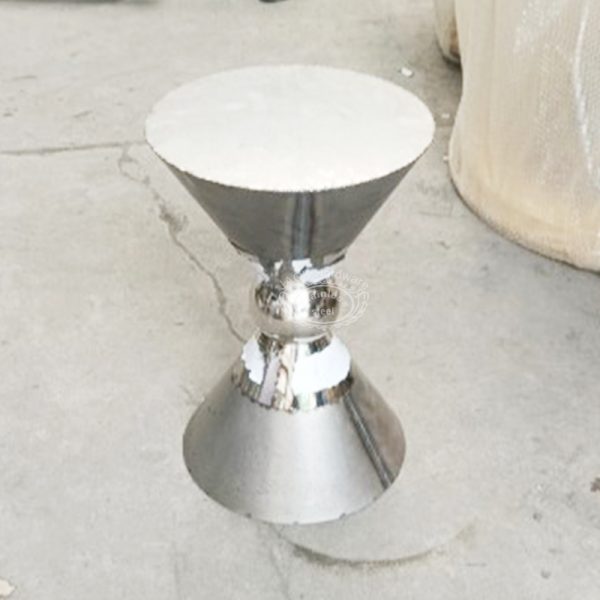 WENDING silver hourglass side table white marble top sphere node hotel accent table