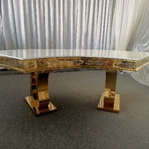 WENDING gold ornate carved skirt marble top banquet dining table luxury wedding table