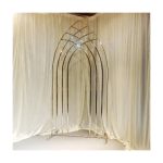 WENDING gold multi-layer nested Gothic arch backdrop frame wedding ceremony arch champagne gold