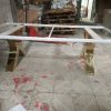 WENDING gold A-leg outward-flare dining table modern hotel banquet table marble top
