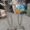 WENDING silver chrome spindle aisle flower stand pair wedding path floral pedestal