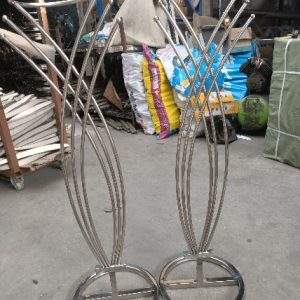 WENDING silver chrome spindle aisle flower stand pair wedding path floral pedestal