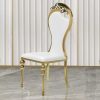 WENDING gold S-curve crown-top royal wedding dining chair ornate Baroque banquet chair