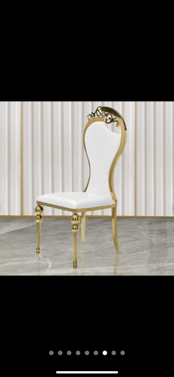 WENDING gold S-curve crown-top royal wedding dining chair ornate Baroque banquet chair