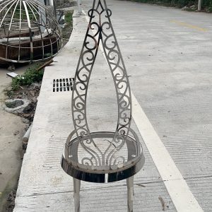 WENDING silver gothic pointed arch filigree throne chair Baroque wedding stage decoration