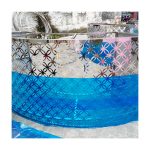 WENDING silver curved arc wedding reception desk coin flower cutout pattern sign-in counter