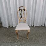 WENDING gold oval cutout-back cabriole dining chair luxury wedding banquet chair