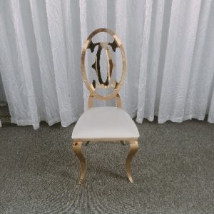 WENDING gold oval cutout-back cabriole dining chair luxury wedding banquet chair