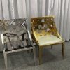 WENDING gold perforated circle-cutout armchair abstract hole pattern hotel VIP chair