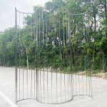 WENDING silver wave-curve vertical tube mirror backdrop screen S-shape flowing stage wall
