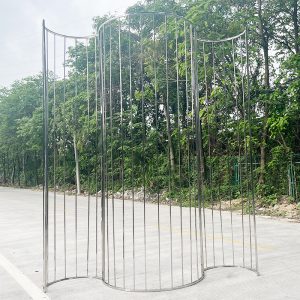 WENDING silver wave-curve vertical tube mirror backdrop screen S-shape flowing stage wall