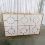 WENDING WD01 gold geometric grid wedding reception desk sign-in bar counter white gold circle pattern