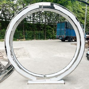 WENDING silver multi-layer concentric circle moon gate arch wedding ceremony backdrop