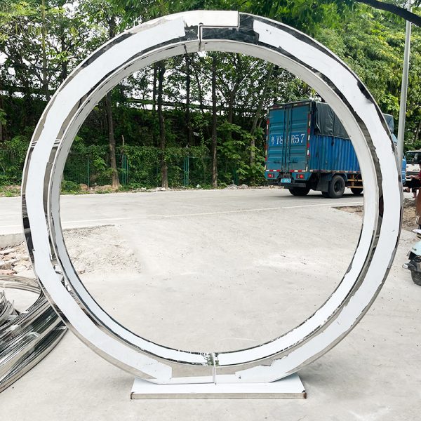 WENDING silver multi-layer concentric circle moon gate arch wedding ceremony backdrop
