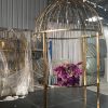 WENDING gold birdcage dome gazebo flower pavilion grand wedding ceremony arch stand