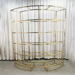 WENDING gold semi-circular multi-tier wine rack wedding display shelf champagne gold