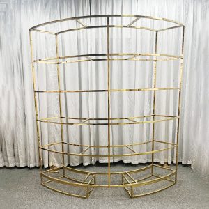 WENDING gold semi-circular multi-tier wine rack wedding display shelf champagne gold