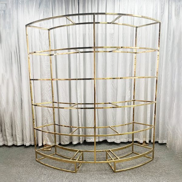 WENDING gold semi-circular multi-tier wine rack wedding display shelf champagne gold