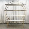 WENDING gold circle ring 4-tier white shelf wedding display rack full moon halo event stand
