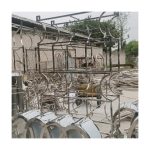 WENDING silver arch backdrop frame circle rings wedding ceremony display stand