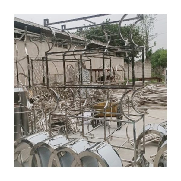 WENDING silver arch backdrop frame circle rings wedding ceremony display stand