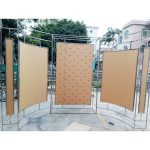 WENDING silver 5-panel arc curved backdrop wall frame set wedding stage background