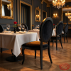 All-black oval velvet cabriole chair hotel dining room 45 degree black velvet oval backrest legs