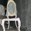 WENDING gold tall oval upholstered cabriole banquet chair European luxury wedding chair
