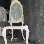 WENDING gold tall oval upholstered cabriole banquet chair European luxury wedding chair