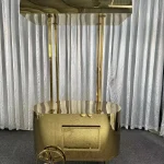 WENDING CC-B gold stainless steel candy cart - propellable wedding dessert trolley with crystal decoration