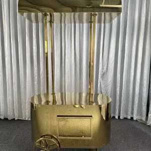 WENDING CC-B gold stainless steel candy cart - propellable wedding dessert trolley with crystal decoration
