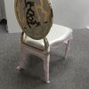 WENDING gold round rose-embossed backrest banquet chair carved floral wedding chair