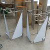 WENDING silver tapered square pedestal flower stand pair white panel wedding floral base
