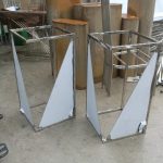 WENDING silver tapered square pedestal flower stand pair white panel wedding floral base