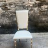 WENDING red velvet floating backrest dining chair gold legs modern luxury chair