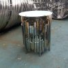 WENDING silver gold dual-color cylinder dessert display stand frosted glass compact pedestal