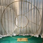 WENDING gold compass circle moon gate radial line arch wedding ceremony backdrop